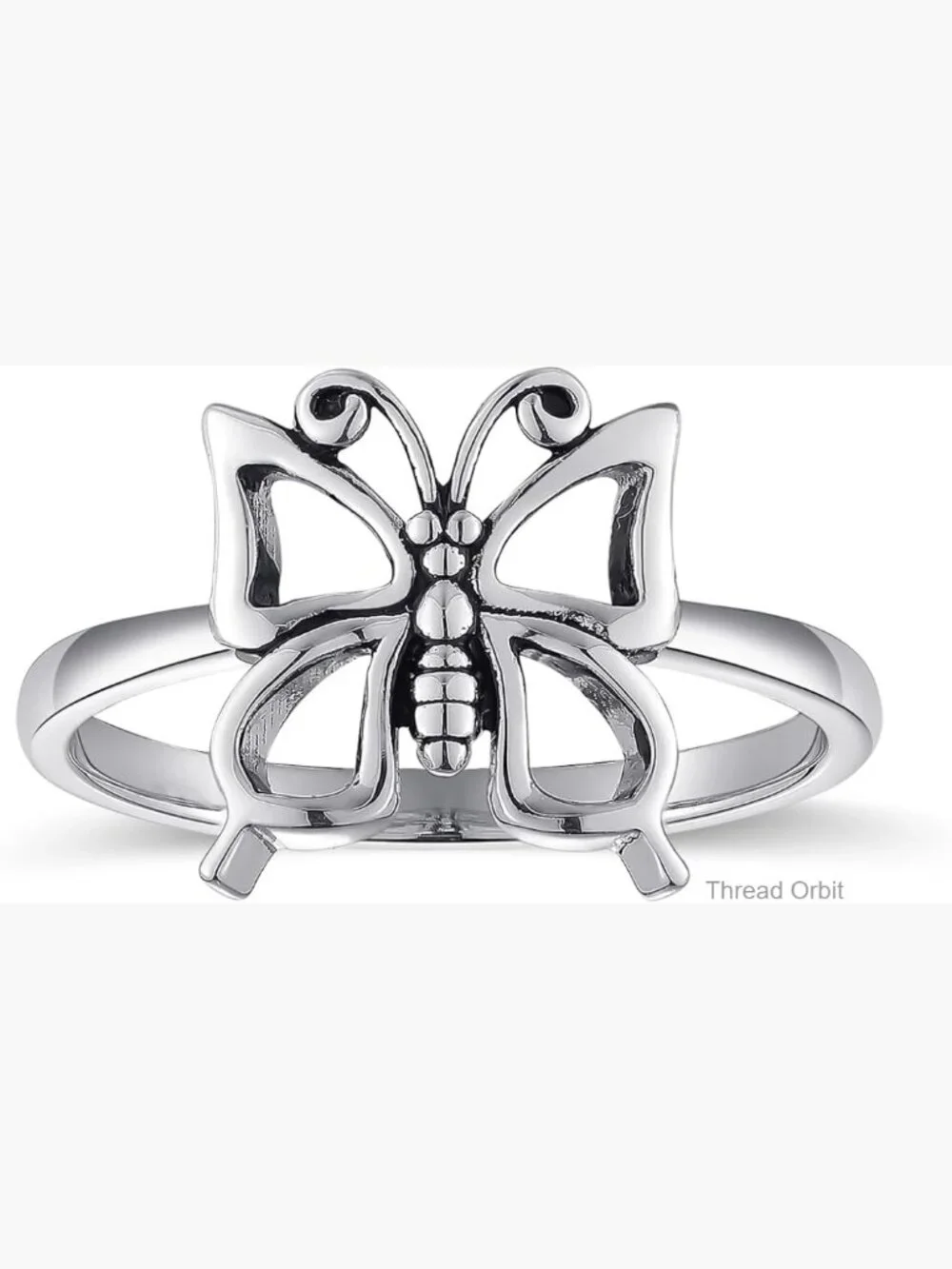 925 Sterling Silver Stacking Butterfly Ring Band Size 5-10